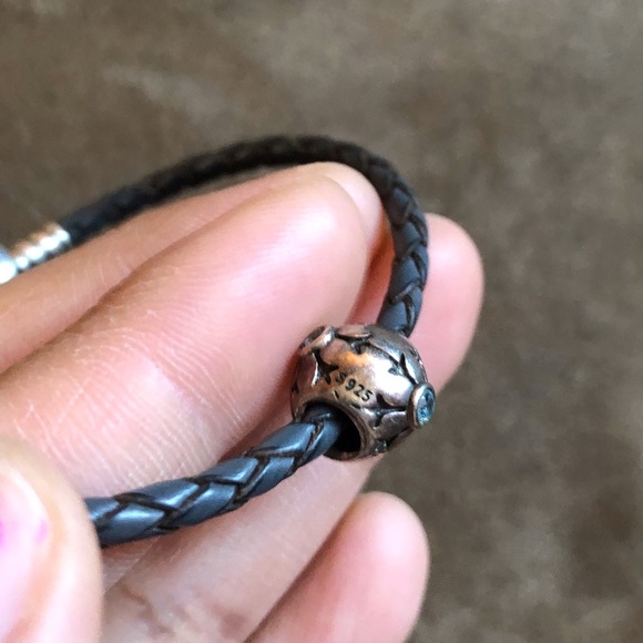 Pandora Leather Bracelet & Necklace Set with 7 Charms - Picture 13 of 14